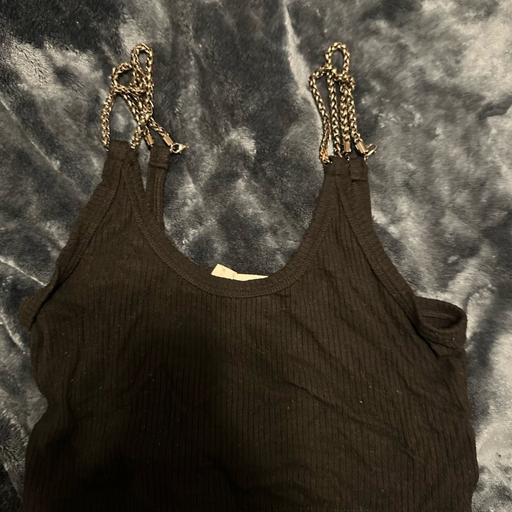 Black Chain Strap Women's Top